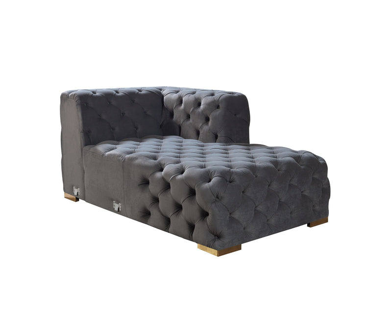 Neva Gray Velvet Double Chaise Sectional - DMV FurnitureSectional
