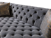 Neva Gray Velvet Double Chaise Sectional - DMV FurnitureSectional