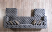 Neva Gray Velvet Double Chaise Sectional - DMV FurnitureSectional