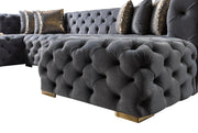 Neva Gray Velvet Double Chaise Sectional - DMV FurnitureSectional