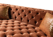 Neva Orange Velvet Double Chaise 138" Sectional [ETA: 8/23] - DMV FurnitureSectional