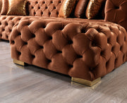 Neva Orange Velvet Double Chaise 138" Sectional [ETA: 8/23] - DMV FurnitureSectional