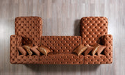 Neva Orange Velvet Double Chaise 138" Sectional [ETA: 8/23] - DMV FurnitureSectional