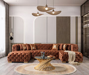Neva Orange Velvet Double Chaise 138" Sectional [ETA: 8/23] - DMV FurnitureSectional