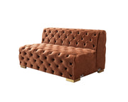 Neva Orange Velvet Double Chaise 138" Sectional [ETA: 8/23] - DMV FurnitureSectional
