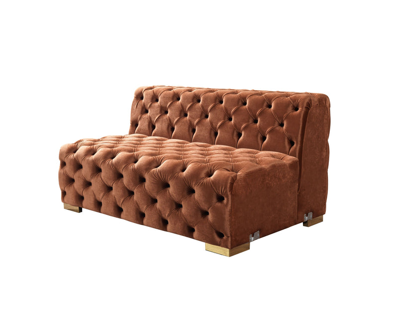 Neva Orange Velvet Double Chaise 138" Sectional [ETA: 8/23] - DMV FurnitureSectional