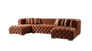 Neva Orange Velvet Double Chaise 138" Sectional [ETA: 8/23] - DMV FurnitureSectional