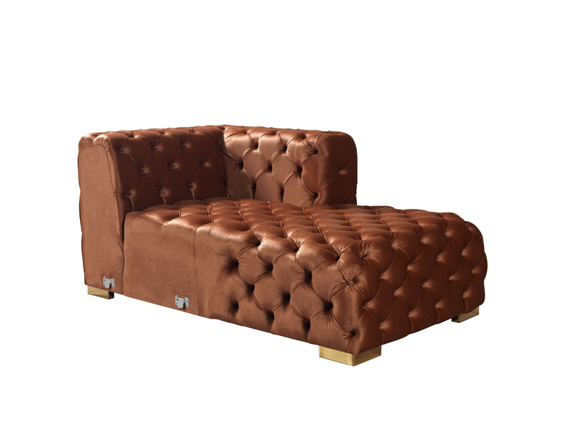 Neva Orange Velvet Double Chaise 138" Sectional [ETA: 8/23] - DMV FurnitureSectional
