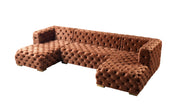Neva Orange Velvet Double Chaise 138" Sectional [ETA: 8/23] - DMV FurnitureSectional