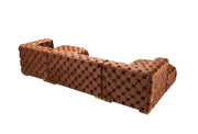 Neva Orange Velvet Double Chaise 138" Sectional [ETA: 8/23] - DMV FurnitureSectional