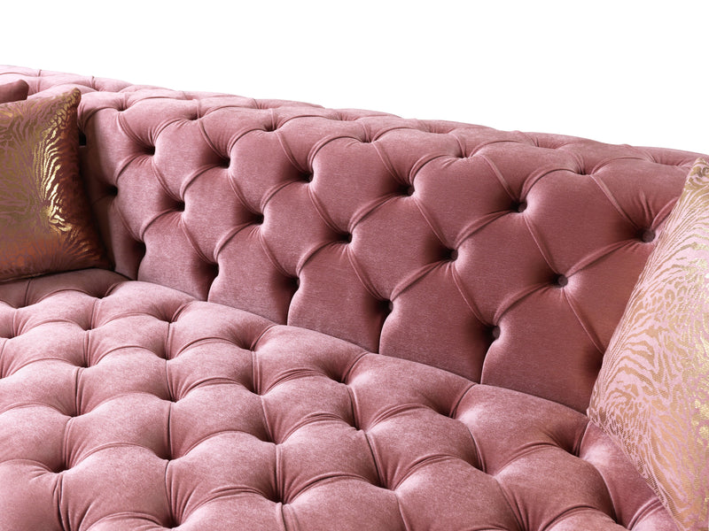 Neva Pink Velvet Double Chaise 138" Sectional [ETA: 8/23] - DMV FurnitureSectional