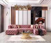 Neva Pink Velvet Double Chaise 138" Sectional [ETA: 8/23] - DMV FurnitureSectional