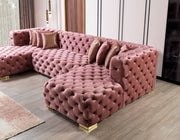 Neva Pink Velvet Double Chaise 138" Sectional [ETA: 8/23] - DMV FurnitureSectional