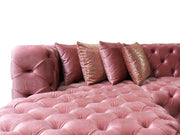 Neva Pink Velvet Double Chaise 138" Sectional [ETA: 8/23] - DMV FurnitureSectional