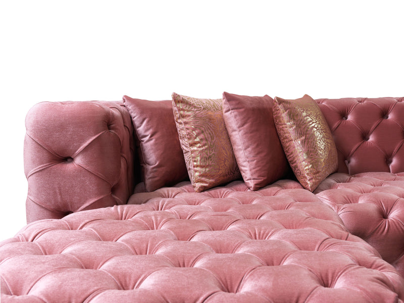Neva Pink Velvet Double Chaise 138" Sectional [ETA: 8/23] - DMV FurnitureSectional