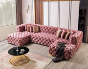 Neva Pink Velvet Double Chaise 138" Sectional [ETA: 8/23] - DMV FurnitureSectional