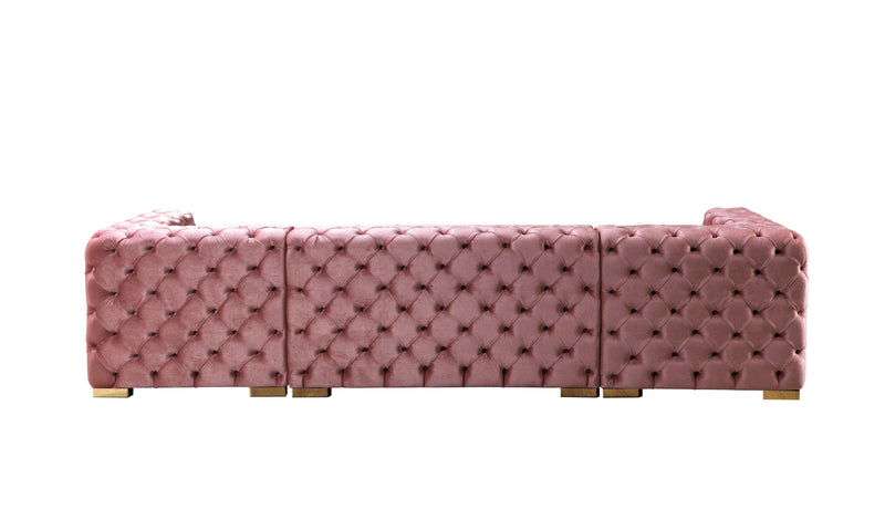 Neva Pink Velvet Double Chaise 138" Sectional [ETA: 8/23] - DMV FurnitureSectional