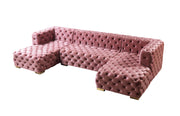 Neva Pink Velvet Double Chaise 138" Sectional [ETA: 8/23] - DMV FurnitureSectional