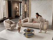 Nevada 3-pieces (Sofa & Loveseat & Chair) Livingroom Set in Beige - 200-ST-NEV-FLORIA07-321
