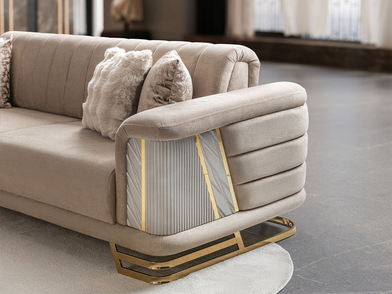 Nevada Convertible Loveseat in Cream - 200-ST-NEV-KENZO20-2