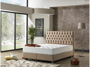 Nevada Storage Bed With Headboard Cream - Queen in Cream - 110-NEV-CREAM-150-SB
