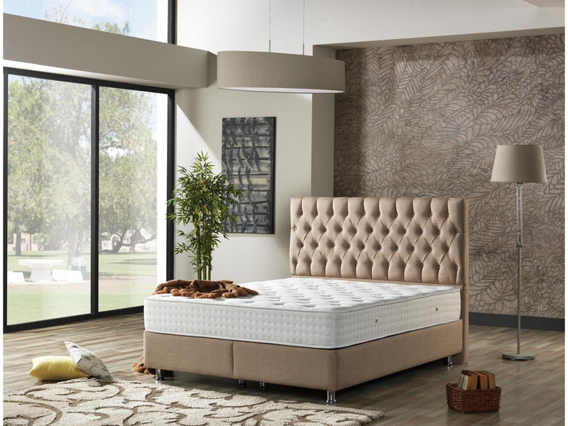 Nevada Storage Bed With Headboard Cream - Twin in Cream - 110-NEV-CREAM-100-SB