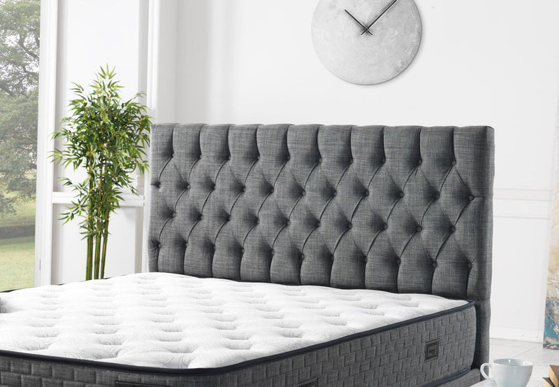 Nevada Storage Bed With Headboard Grey - Full in Grey - 110-NEV-GREY-140-SB