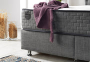 Nevada Storage Bed With Headboard Grey - King in Grey - 110-NEV-GREY-200-SB