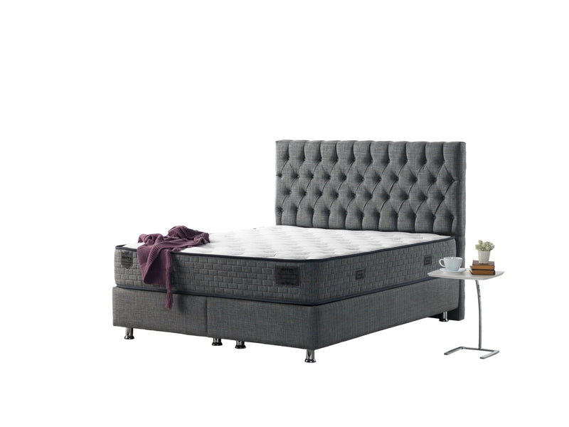 Nevada Storage Bed With Headboard Grey - Twin in Grey - 110-NEV-GREY-100-SB