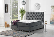 Nevada Storage Bed With Headboard Grey - Twin in Grey - 110-NEV-GREY-100-SB