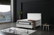 Nevada Storage Bed With Headboard White Vinyl - Full in White - 110-NEV-WHIPU-140-SB