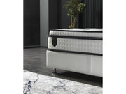 Nevada Storage Bed With Headboard White Vinyl - King in White - 110-NEV-WHIPU-200-SB