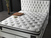 Nevada Storage Bed With Headboard White Vinyl - King in White - 110-NEV-WHIPU-200-SB