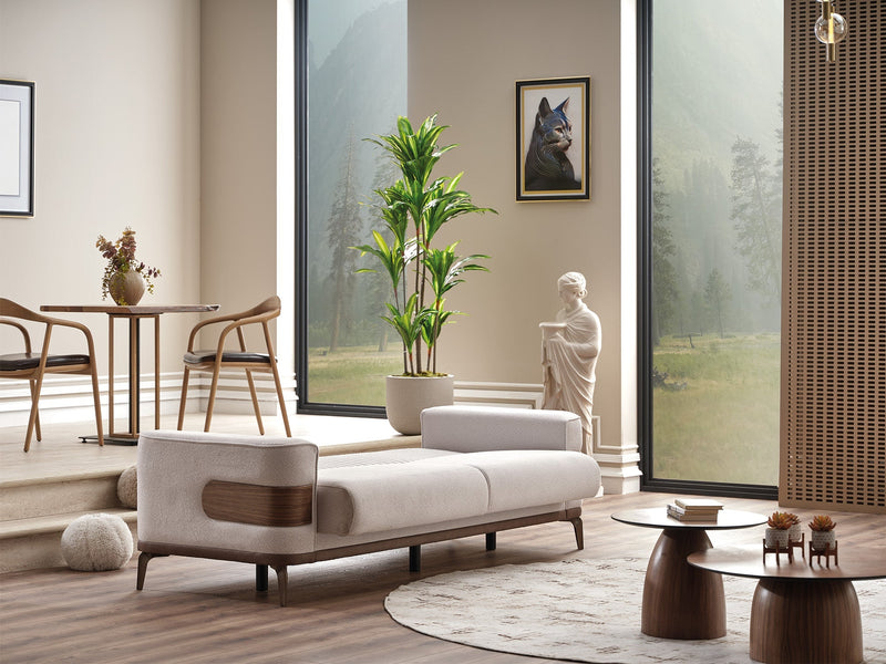 New Mood Convertible Sofa Cream in Cream - 101-MOO-SOFT01-3