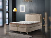 New Silver Storage Bed With Headboard - Queen in Beige - 200-ELIF-NEW-150-EY167-SB