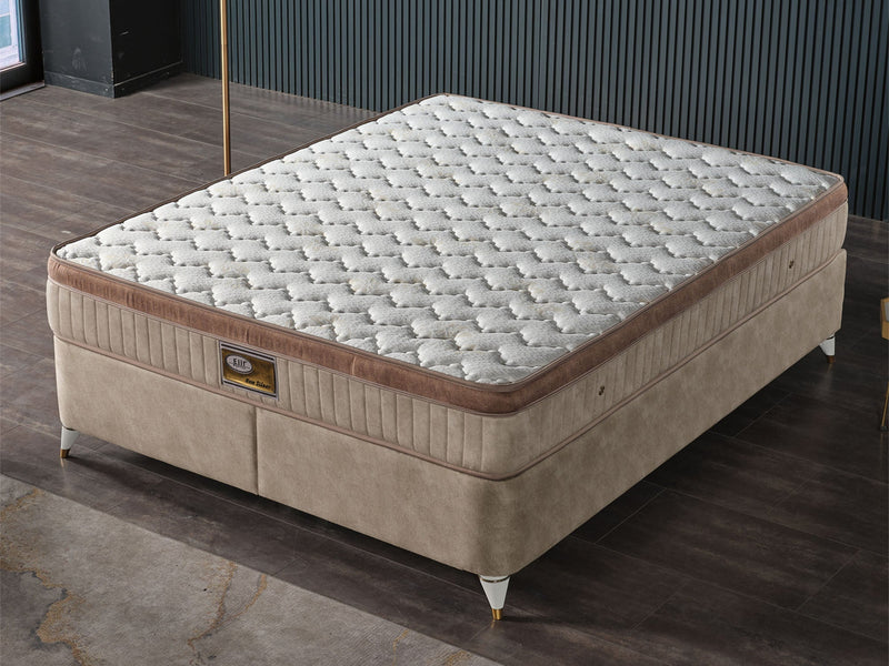 New Silver Storage Bed With Headboard - Twin in Beige - 200-ELIF-NEW-90-EY167-SB