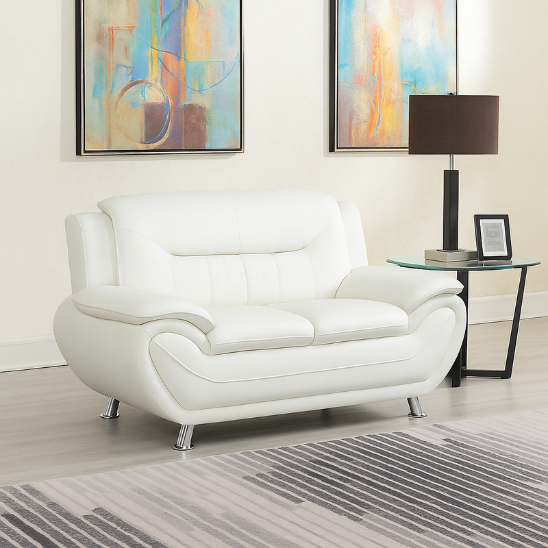 New York White Sofa & Loveseat - NEW-YORK-WT-SLS