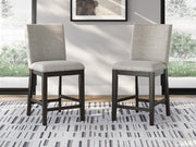 Neymorton Dark Grayish Brown Counter Height Barstool, Set of 2 - D618-124