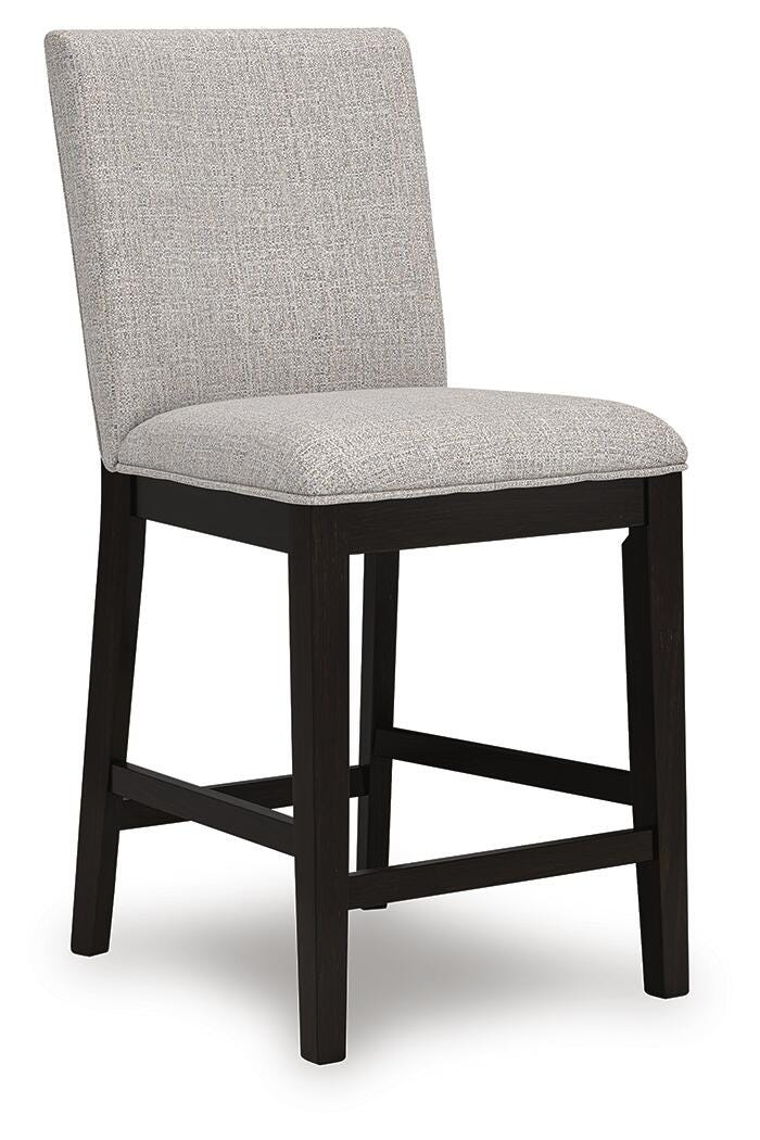 Neymorton Dark Grayish Brown Counter Height Barstool, Set of 2 - D618-124