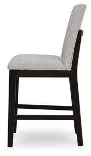 Neymorton Dark Grayish Brown Counter Height Barstool, Set of 2 - D618-124