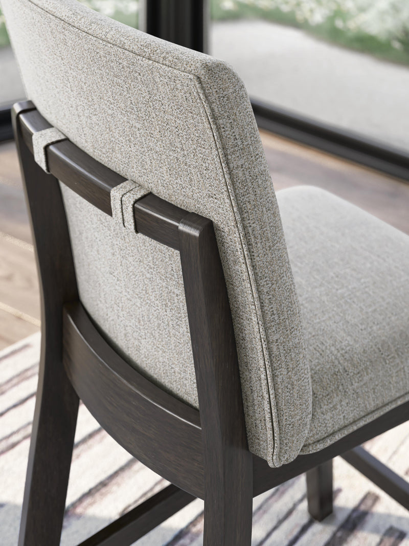Neymorton Dark Grayish Brown Counter Height Barstool, Set of 2 - D618-124