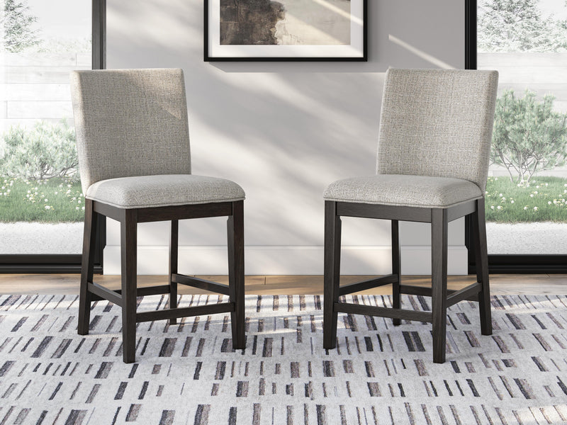 Neymorton Dark Grayish Brown Counter Height Barstool (Set of 2) - D618-124X2