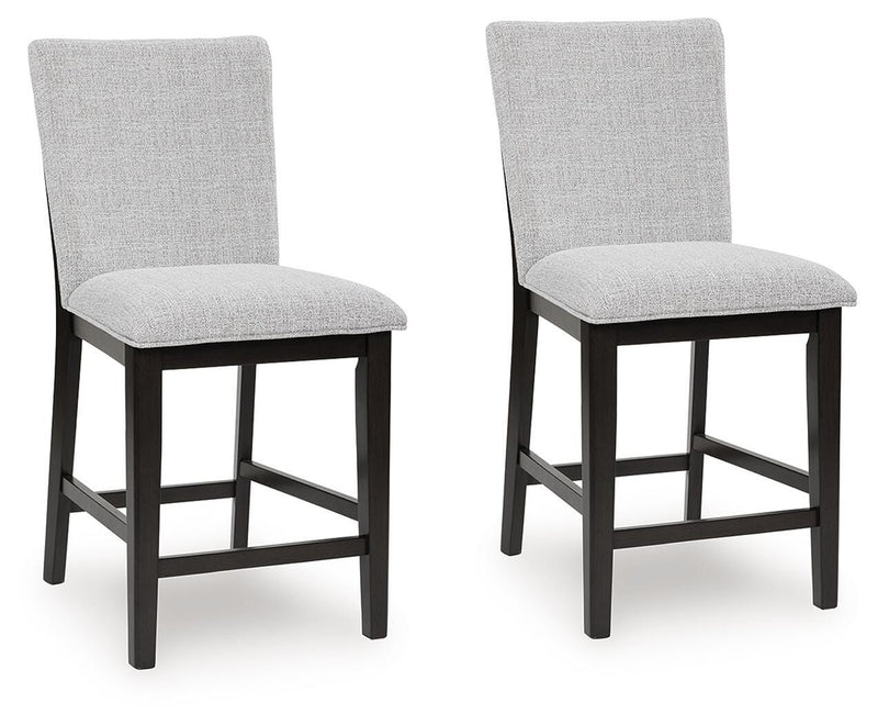 Neymorton Dark Grayish Brown Counter Height Barstool (Set of 2) - D618-124X2