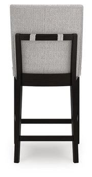 Neymorton Dark Grayish Brown Counter Height Barstool (Set of 2) - D618-124X2