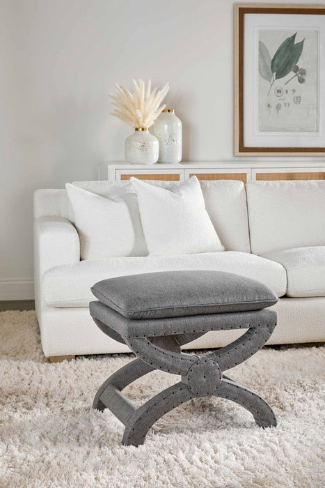 Dean 92" California Casual Sofa in Livesmart Boucle-Snow, Natural Gray Oak