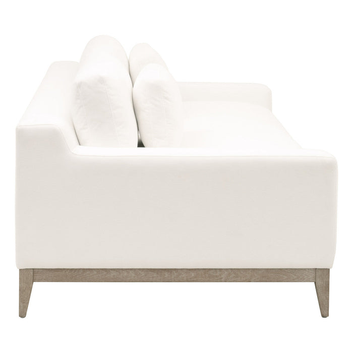 Vienna 96" Track Arm Sofa in Livesmart Peyton-Pearl, Natural Gray Oak