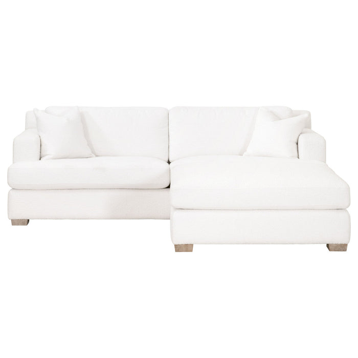 Dean 92" California Casual Sofa in Livesmart Boucle-Snow, Natural Gray Oak