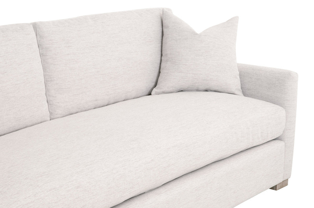 Clara 86" Slim Arm Sofa in Performance Stone Basketweave, Natural Gray Oak