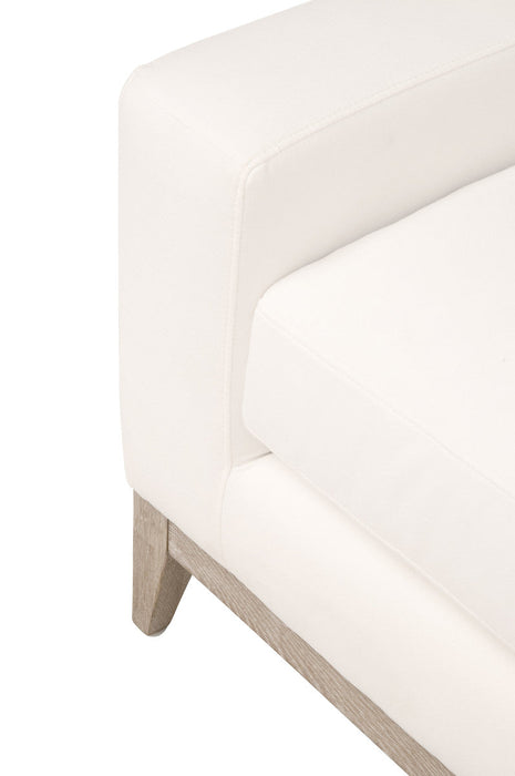 Vienna 96" Track Arm Sofa in Livesmart Peyton-Pearl, Natural Gray Oak