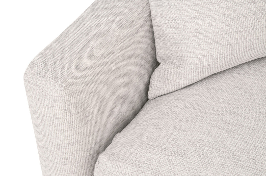 Clara 86" Slim Arm Sofa in Performance Stone Basketweave, Natural Gray Oak
